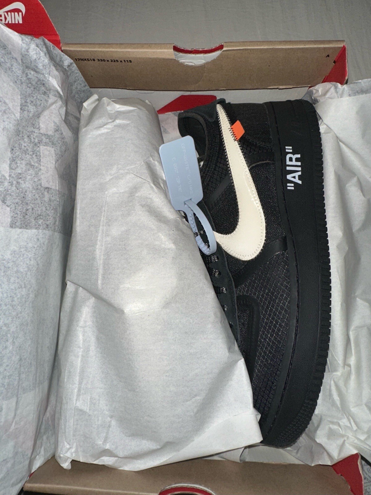 OFF WHITE X NIKE Taglia 11 Nike Air Force 1 basse x BIANCO SPORCO nere 2018