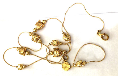ANNE KLEIN Golden KITTY CATS Necklace