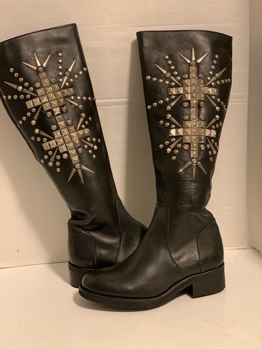 NINE WEST Women's Diablo Leather Knee-High Boots SIZE