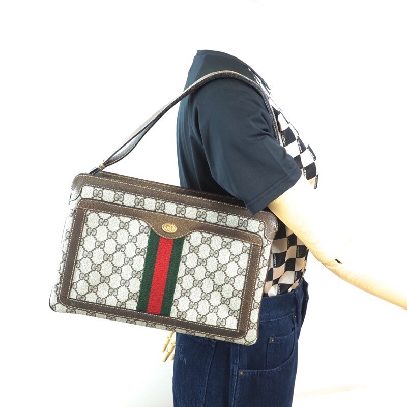 Vintage Gucci Monogram Box Large Shoulder Bag. | eBay