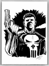 The Punisher Sketch Card Scott Sketches Trading Card Print Fan Art