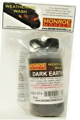 Monroe Models 974 Dark Earth Weathering Wash 4oz Bottle