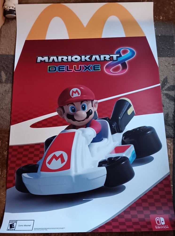 2024 McDONALD'S Mario Kart Display Poster RARE
