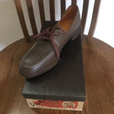 VTG Lake Church Leather Moccasins Brown 6 1/2 M Women's Lace up Shoe New in Box