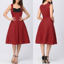 Women Polka Dot Vintage 1950s Style Rockabilly Evening Party Swing Dress Exotic