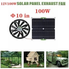 Outdoor 10/100W Solar Powered Panel Exhaust Roof Attic Fan Air Ventilation Vent