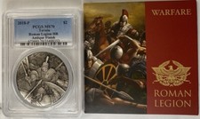 2018 Tuvalu Roman Legion 2oz Silver Antiqued Coin MS70 cd