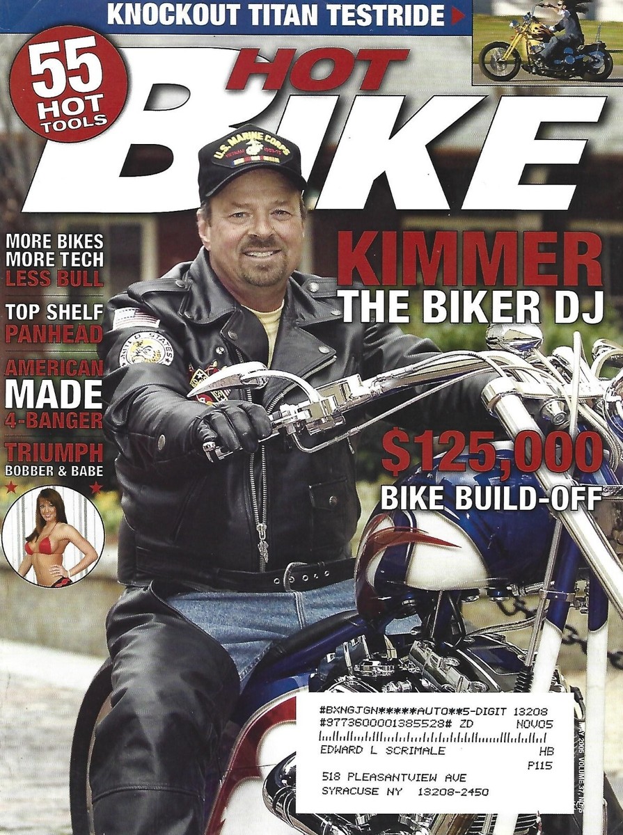 MAY 2005 HOT BIKE MAGAZINE HARLEY TITAN TESTRIDE PANHEAD TECH