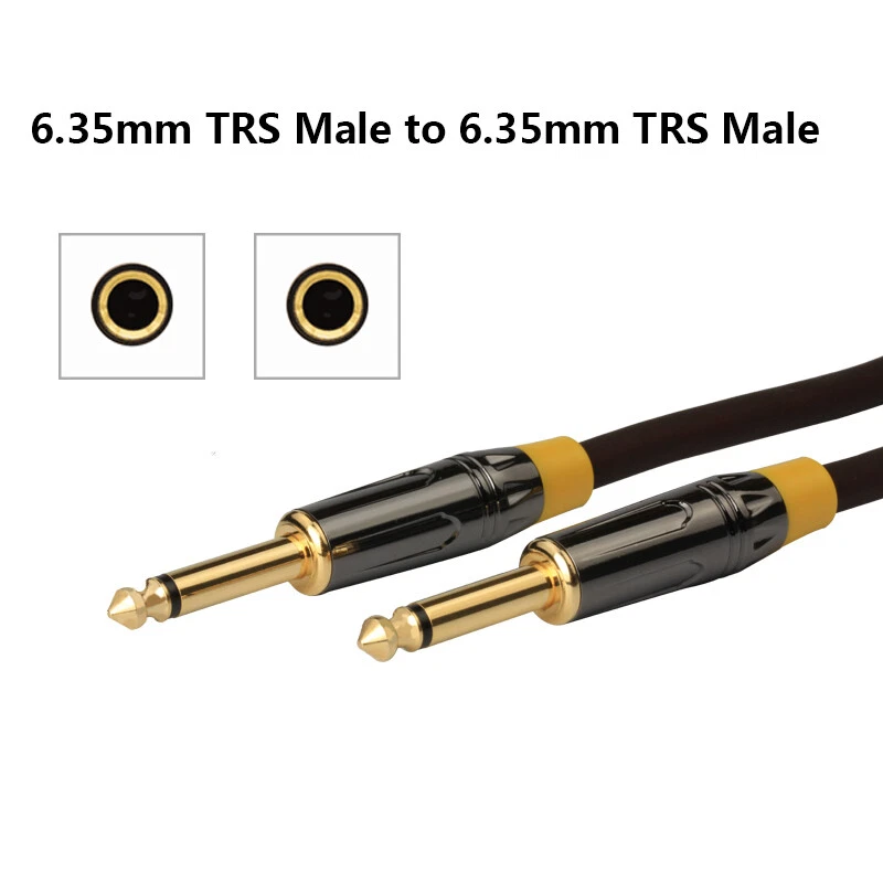 RCA Phono Plug to 6.35mm / 6.35mm to 6.35mmTRS Stereo Jack Audio Cables Leads - Image 3 of 4