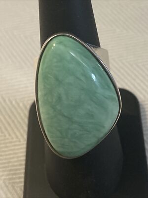 Jay King Beautiful Sterling Silver Green Variscite Ring Size 8