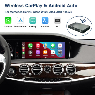 Which S-Class model years and trims support Apple CarPlay and Android Auto?