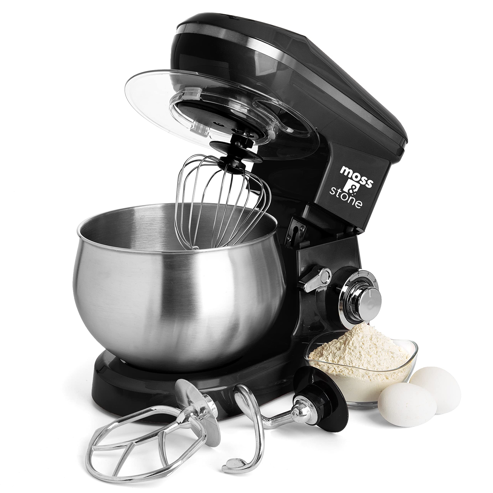 6-Speed Black Stand Mixer with 5.5-Quart Stainless Steel Bowl