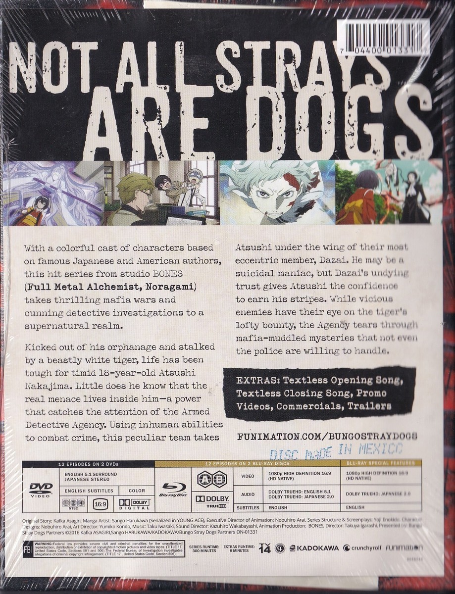 Bungo Stray Dogs: Season One Limited Edition (BD/DVD, 2018, 4-Disc