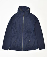 Fat Face Womens Hooded Rain Jacket Uk 12 Medium Navy Blue Polyester Cj01