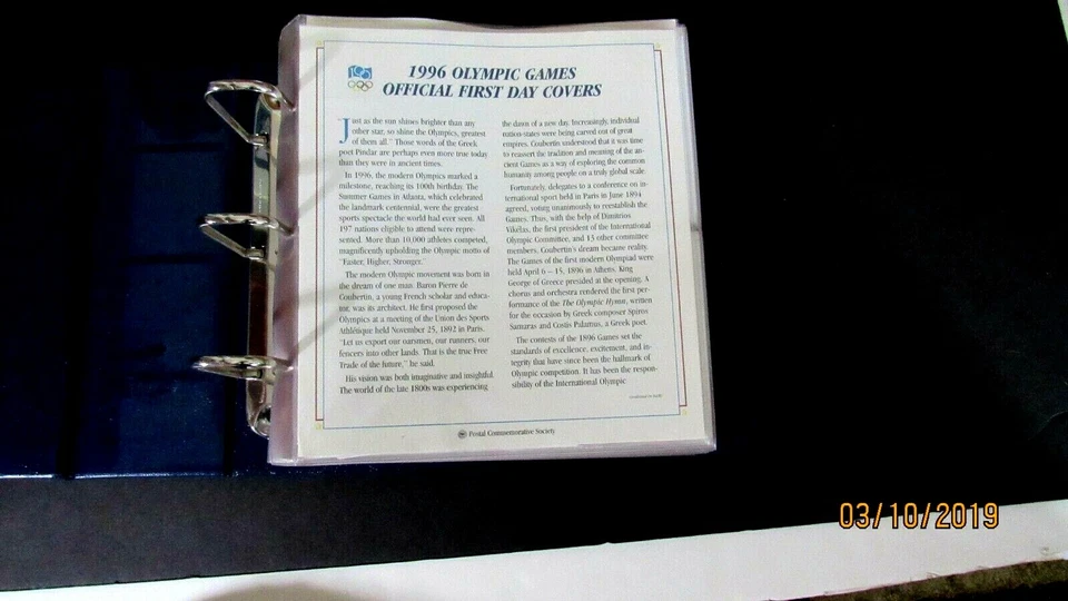 Faux Leather Album of 36 Covers 1996 Olympic Games, Postal Commemorative Society - Image 2 of 4