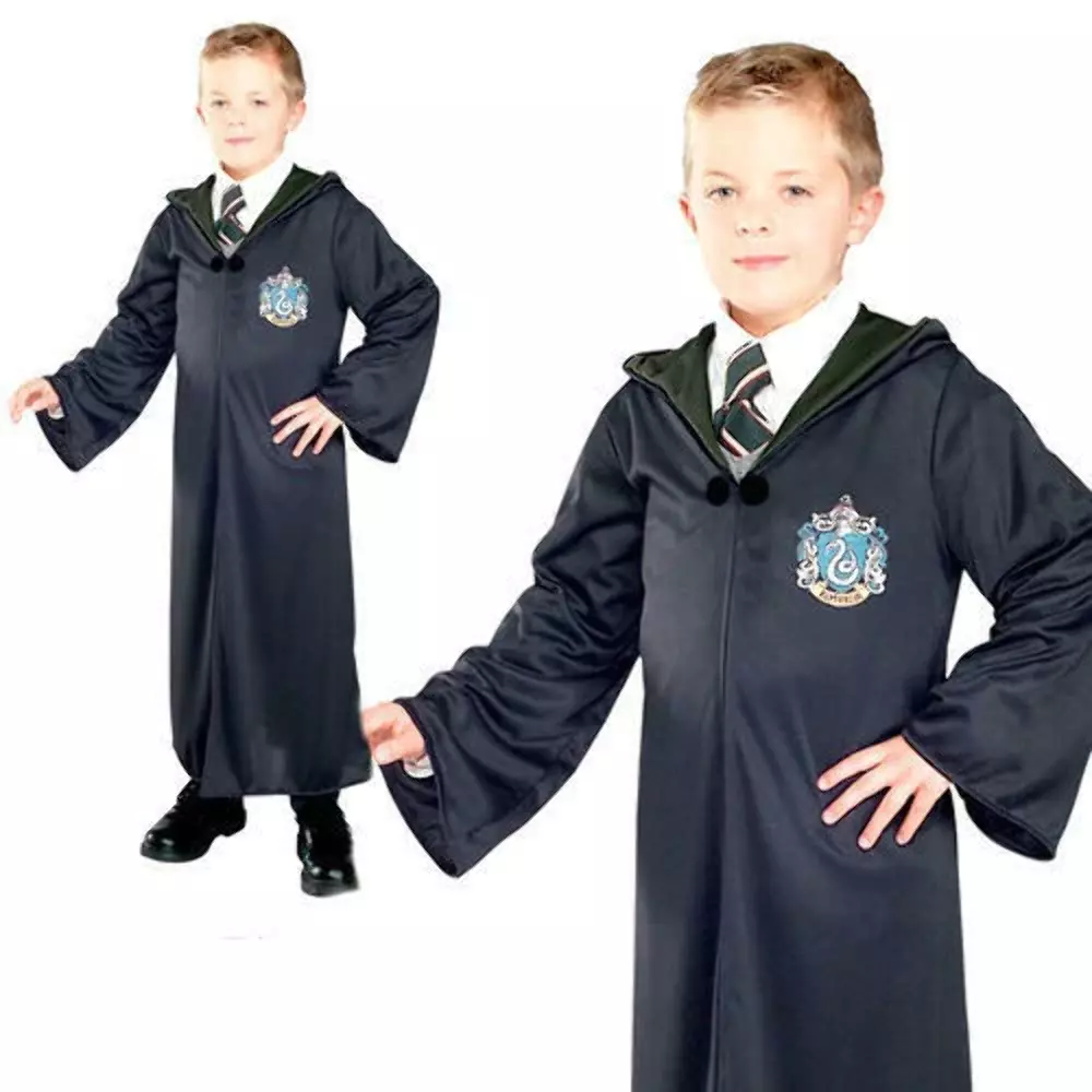 Harry Potter Slytherin Vestaglia Bambini Costume Mantello Ragazzi Libro  Giorno