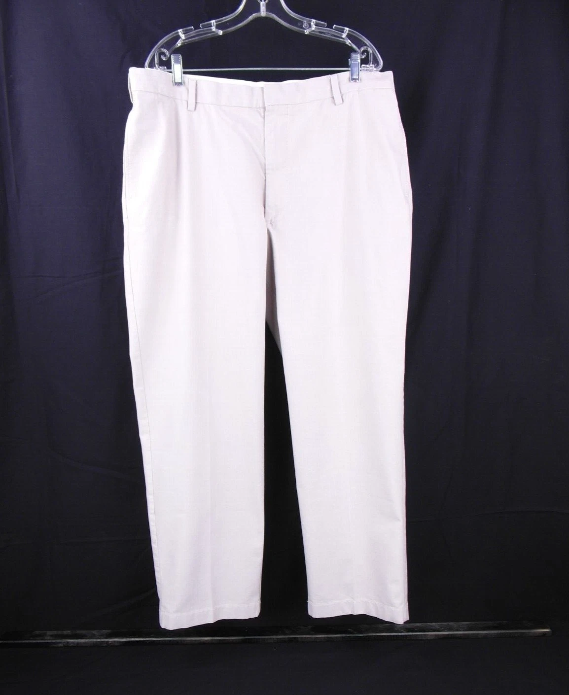 Roundtree & Yorke Beige Men's Flat Front Pants Size 40/32 Made in India EUC