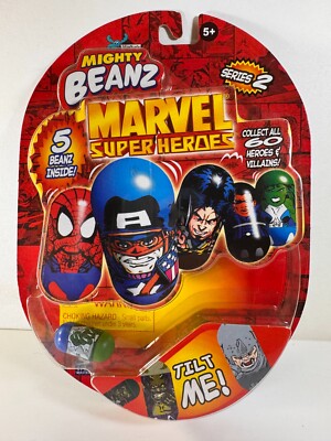 Mighty Beanz Marvel Super Heroes Series-2  2004 Spider Man Comic Toy  5 Beans