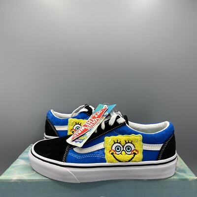 Vans X SpongeBob Old Skool Black Blue Suede Sneakers Casual