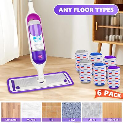 6 PACK Reusable Mop Pads for Swiffer PowerMop, Power Mop Pads Power Mop