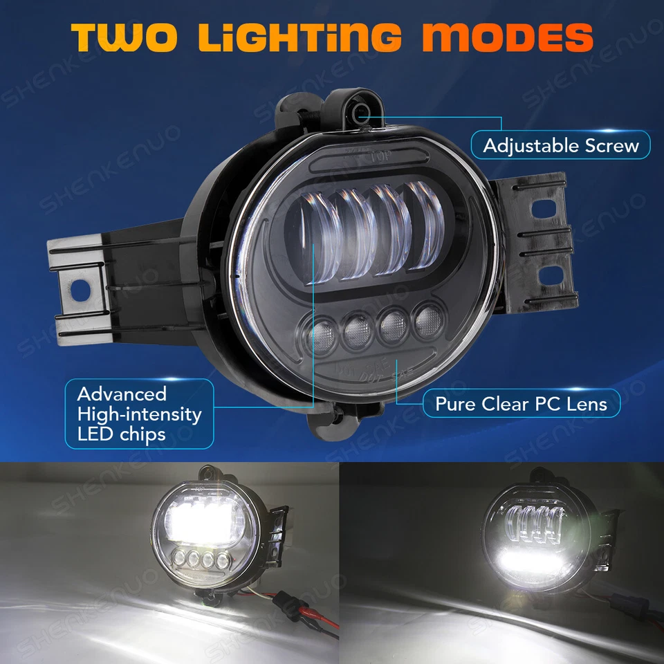 Luces antiniebla LED lámpara de conducción para Dodge Ram 1500 2500 3500/2004-06 Durango 2002-08 Foto 3 de 4