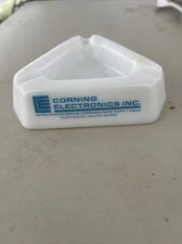 Vintage Corning Electronics Ashtray Corning Inc Milk Glass