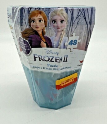 Disney Frozen 2 Surprise Puzzle in Plastic Gem-Shaped Storage 48-Piece New