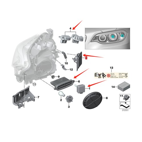 Right Xenon Headlight Module Set For BMW F22 F23 228i 230i M235i M240i 2014-2017 - Picture 2 of 16