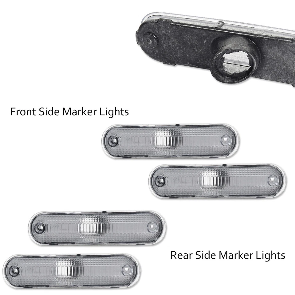 Luzes indicadoras laterais dianteiras e traseiras lentes transparentes 4 peças para 1990-2005 Mazda Miata MX-5 - Imagem 2 de 4