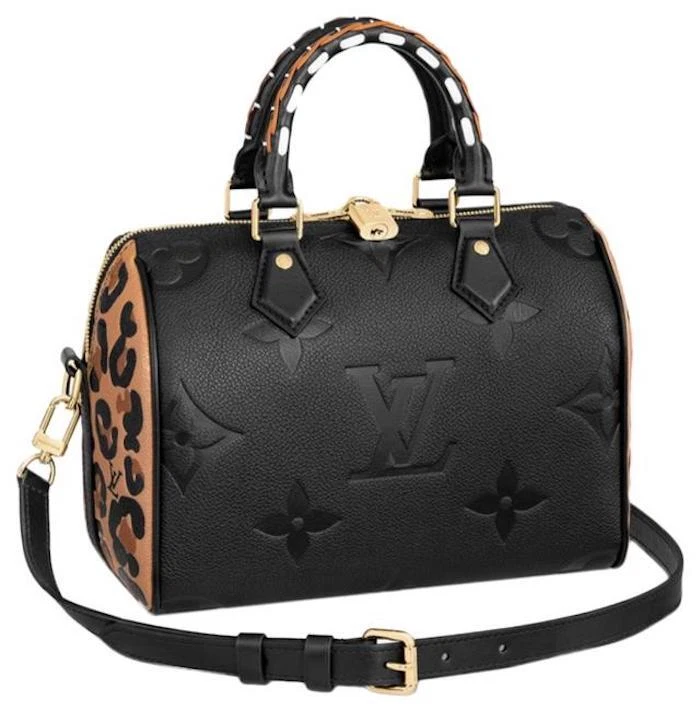 Louis Vuitton Black Monogram And Brown Leopard Empreinte Leather