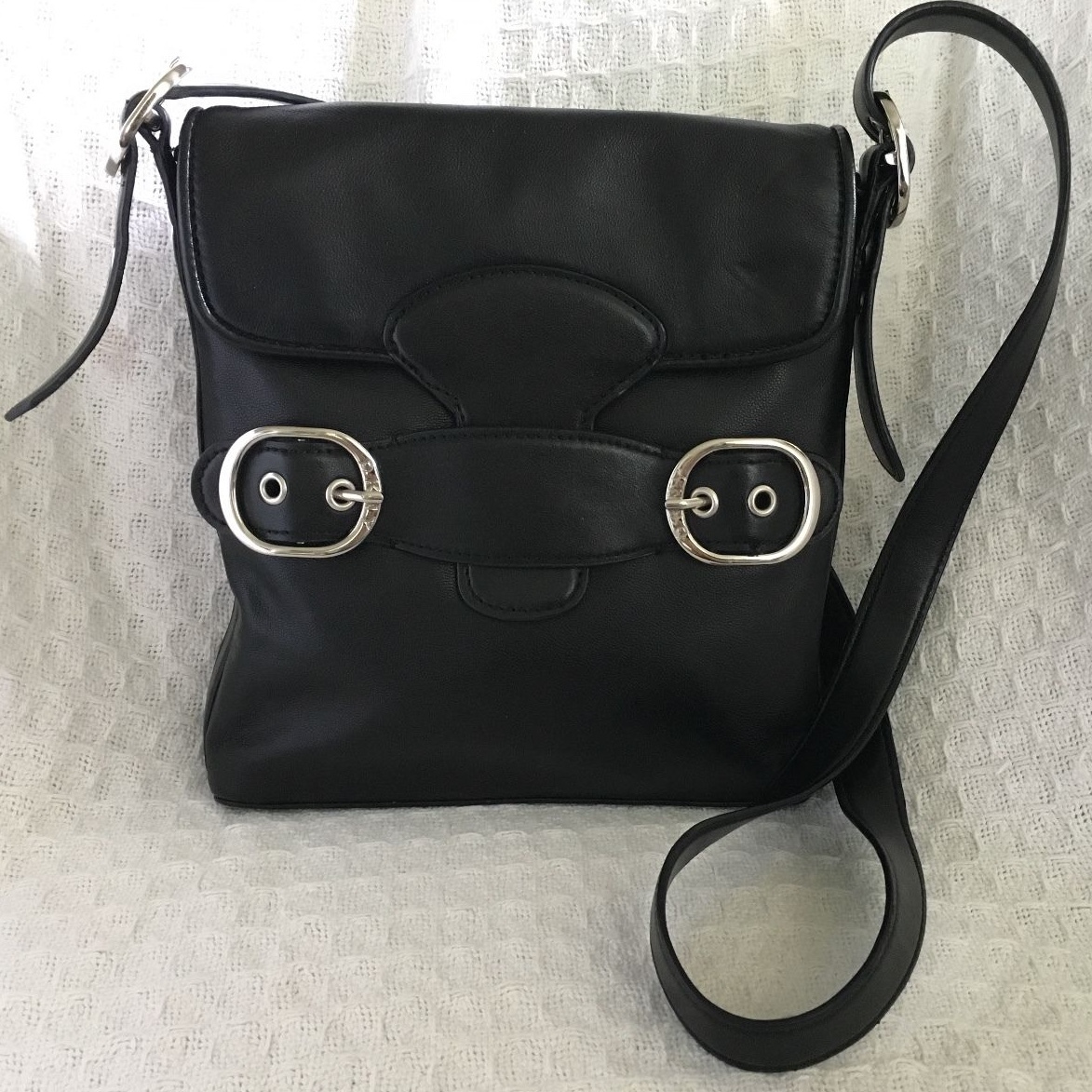 DKNY Black Leather Crossbody Purse BagNear Mint Gem