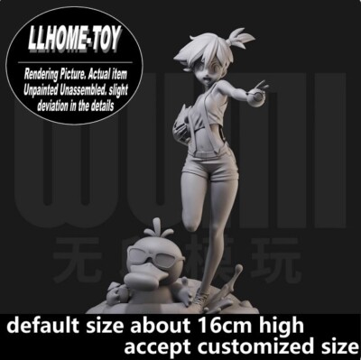 Anime Game GYM Leader Cute Girl Duck Monster Resin 3D Print GK Figure DIY