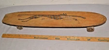 Rare VTG Sidewalk Surfboard Wooden Skateboard Striped Cat Cheetah USA!