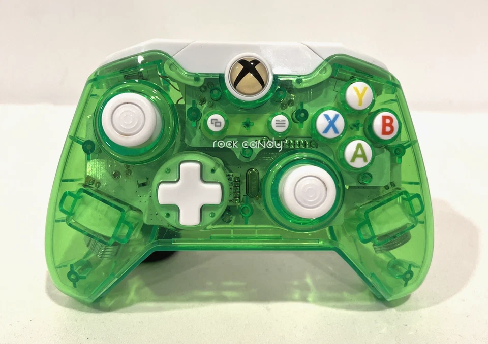 ROCK CANDY TRANSPARENT GREEN WIRED CONTROLLER FOR XBOX ONE W/ CABLE PDP 048-012 - Image 2 of 4