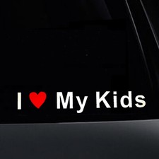 I Love My Kids Silver Reflective Vinyl Decal Sticker Sign Stickers Auto Family