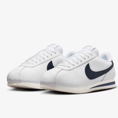 NIKE W Cortez Leather 白色 25cm HJ9343-100 Nike Women's Cortez Leather Shoes 'White/Black' (HJ9343-100