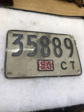 1956 Connecticut License Plate 35889 Hot Rods