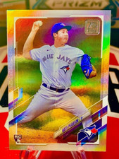 2021 Nate Pearson Topps Series One Rainbow Foil Rookie Card #113 Blue Jays. rookie card picture
