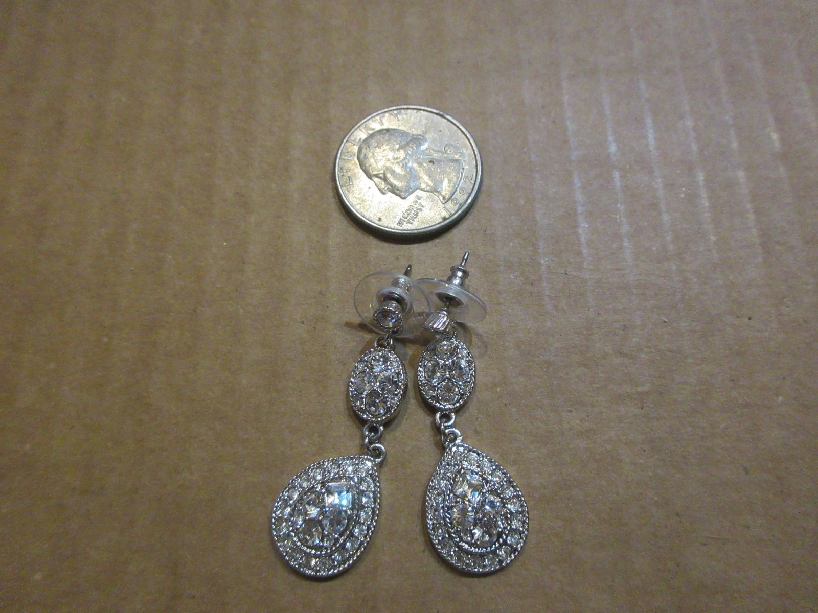 GIVENCHY SIGNED RHINESTONE DANGLE EARRINGS - image 1