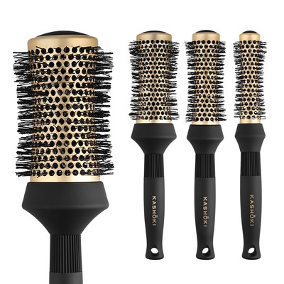 KASHOKI Timeless Beauty 4 Teilig Rund Haarbürsten Set