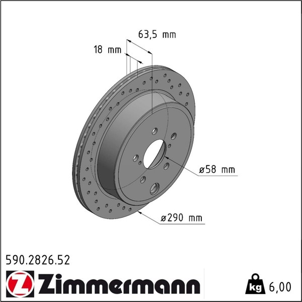 2X Zimmermann 590.2826.52 Bremsscheibe FüR Toyota Gt 86 ZN6-image