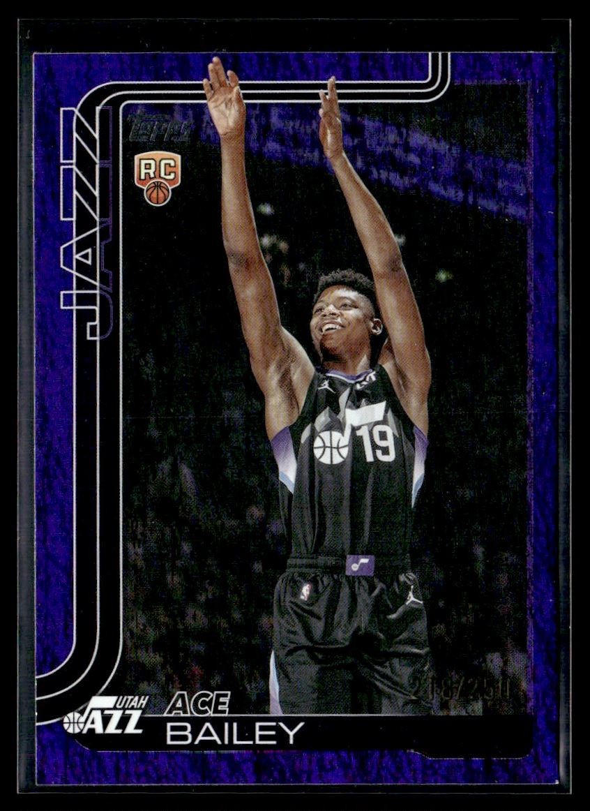 2025-26 Topps Purple Holo Foil Ace Bailey RC 218/250 Utah Jazz #205
