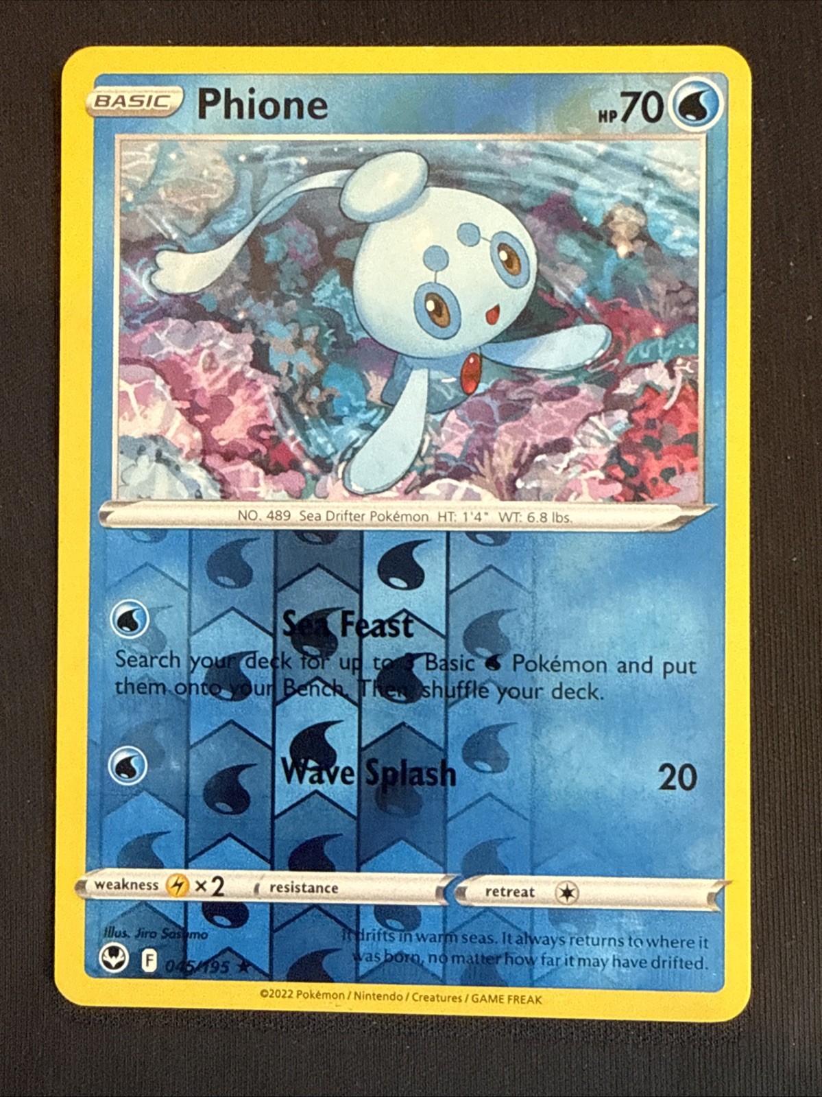 Phione 045/195 Sword & Shield - Silver Tempest Reverse Holo NM Pokemon