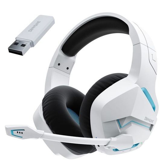 Casque gaming sans fil PS5 PC compatible PlayStation 4 avec microphone antibruit intégré