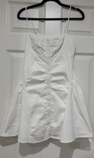 Wild Fable White Button Front Mini Dress Women s S Spaghetti Strap Fit Flare