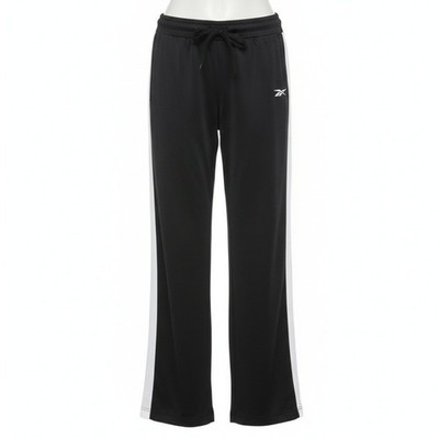 Reebok Classic Vintage Y2K Track Pants Women M Black Straight Leg Joggers Casual