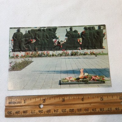 Postcard Omsk Siberia Russia Memorial Sculpture Fighters Soviet Power 1971