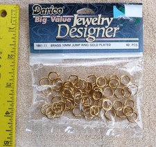 Darice Jewelry Designer Gold Plated Brass 10 mm Jump Rings 60 Pieces