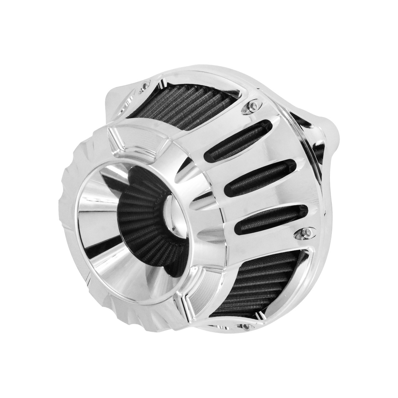 Chrome CNC Cut Air Filter Gray Intake For Harley 00-15 Softail Fat Boy Breakout