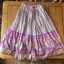 NWT Gauri Alkapuri Indian Lehenga Skirt Dupatta Set New Purple Yellow Floral